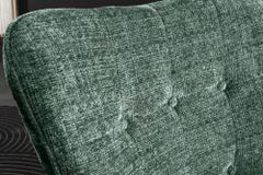 Design Sessel SCANDINAVIA grün Chenille Cremona schwarz Metall mit Armlehne