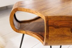 Massivholz Couchtisch ORGANIC LIVING 100cm braun Sheesham stone finish Hairpin Legs