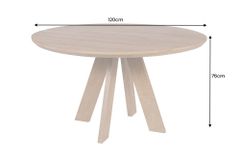 Runder Esstisch ART WOOD 120cm braun massiv Mangoholz