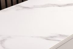 Design Sideboard SAVOY 180cm kaschmir weiß Marmor Keramik mit Stauraum und 3D-Front