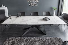 Ausziehbarer Esstisch EUPHORIA 180-220-260cm Marmor weiß Keramik made in Italy