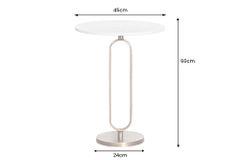 Runder Beistelltisch ELEGANCE 60cm weiß gold antik Marmor Metall Aluminium handmade