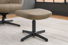 Design Hocker VOGUE 45cm taupe Kunstleder drehbar Metallbeine Fußhocker