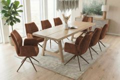 Drehbarer Design Stuhl CONCORD rost braun Samt Taschenfederkern Metallgestell braun