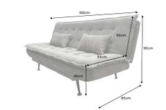 Modernes Schlafsofa JAZZ 190cm greige Cord 3-Sitzer Couch