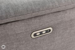 3-Sitzer Sofa IMPERIA 255cm grau Vogue Seiden Samtstoff elektrische Fußstütze