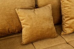 Big Sofa ELEGANCIA 285cm senfgelb Vogue Velours Samt XXL Couch inkl. Kissen Federkern