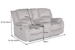 Exklusiver 2er Kinosessel HOLLYWOOD grau hochwertiger Vogue Veloursstoff mit Cupholder