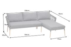 Outdoor Gartenlounge IPANEMA 240cm anthrazit Aluminium Teakholz wetterfest
