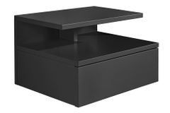 Hängender Nachttisch FLOATING 35cm schwarz Regal mit Schublade