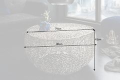 Filigraner Design Couchtisch ABSTRACT LEAF 80cm silber Handarbeit