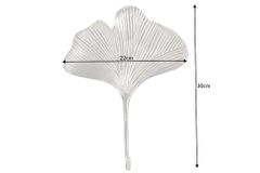 Dekoratives Kleiderhaken 3er Set GINKGO 30cm silber handmade Metall