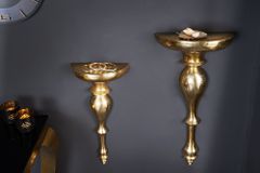 Barock Wandkonsole SCALA 60cm gold Metall Wandregal handmade Wanddekoration