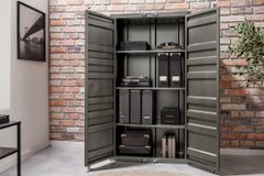 Container-Schrank GLOBETROTTER 140cm anthrazit Metall Aktenschrank Highboard