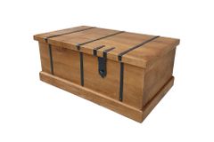 Massiver Couchtisch BODEGA 100cm braun honey finish Mangoholz Hausbar Truhe Stauraum