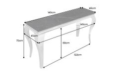 Design Konsolentisch MODERN BAROCK 140cm schwarz anthrazit chrom Keramik Marmor