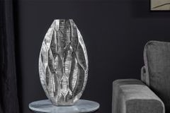 Elegante Vase ORGANIC ORIENT 44cm silber Hammerschlag Design