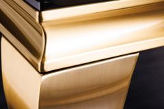 Eleganter Couchtisch MODERN BAROCK 100cm schwarz Opalglas goldene Beine