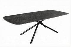 Design Esstisch OSAKA 160cm anthrazit Keramik schwarz Sterngestell Metall