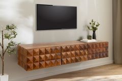 Massivholz TV Lowboard VULCANO 160cm hängend natur Mango Wohnzimmer