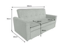 Ausziehbares Schlafsofa SMART 180cm grün Cord 2-Sitzer Couch mit Nosagfederung