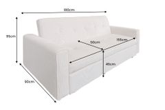 Ausziehbares Schlafsofa SMART 180cm beige Cord 2-Sitzer Couch mit Nosagfederung