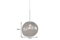 Runde Hängelampe LIQUID DIAMOND 20cm smoke Glas Stahl Kugelleuchte