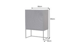 Design Highboard ORBIT 120cm schwarz Mangoholz mit 3D-Front Metall