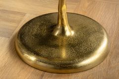 Runder Beistelltisch WILDLIFE PEACOCK 60cm gold Glasplatte Metall Pfauen-Skulptur