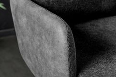 Drehbarer Design Barhocker BIG GEORGE anthrazit Samt Taschenfederkern mit Armlehnen