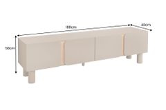 TV-Lowboard COSMO 180cm greige Eiche Soft Close Stauraum