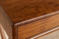 Stilvoller Konsolentisch SECRETARIO 110cm braun Akazie gold mit Schubladen