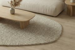 Design Teppich ORGANIC 180x120cm taupe Hochflor Indoor-Teppich organische Form