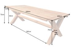 Wetterfester Gartentisch EMPIRE TEAK 220cm Teak Massivholz Outdoor Esstisch
