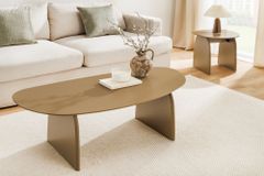 Design Couchtisch ORBIT 120cm greige organische Form