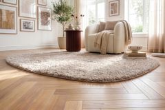 Design Teppich ORGANIC 230x160cm taupe Hochflor Indoor-Teppich organische Form