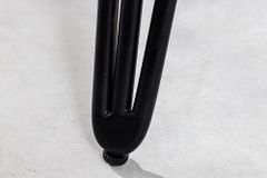 Runder Esstisch SCORPION 80cm grau Mangoholz massiv schwarze Metallbeine Hairpin Legs