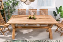 Wetterfester Gartentisch EMPIRE TEAK 180cm Teak Massivholz Outdoor Esstisch