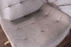 Design Stuhl DIVANI taupe Samt beiges Metallgestell