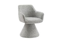 Drehbarer Stuhl AMBIENTO grau Chenille 180° mit Auto-Return Polsterstuhl
