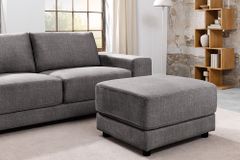 Moderner Hocker LOFT 75cm grau Vogue Velours Samt Nosagfederung Taschenfederkern