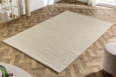 Design Teppich WOOL 240x160cm hellbeige aus Wolle