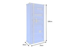 Design Barschrank Container GLOBETROTTER 180cm blau Weinregal Upcycling