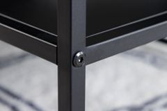 Moderner Couchtisch DURA STEEL 100cm schwarz Metall mit Ablagefach