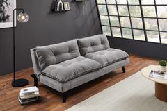 Modernes Schlafsofa COCOONING 190cm grau Chenillestoff 3-Sitzer Couch