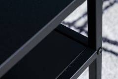 Moderner Couchtisch DURA STEEL 100cm schwarz Metall mit Ablagefach