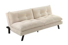 Modernes Schlafsofa COCOONING 190cm beige Cord 3-Sitzer Couch