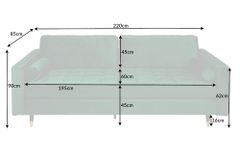 Design 3-Sitzer Sofa COZY VELVET 220cm smaragdgrün Samt Federkern Lounge