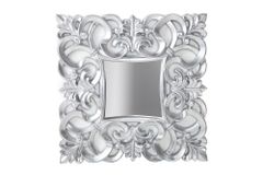 Eleganter Wandspiegel VENICE 75x75cm silber antik Barockstil