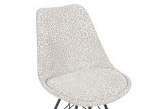 Design Stuhl SCANDINAVIA MEISTERSTÜCK beige grau Chenille schwarz Metallgestell